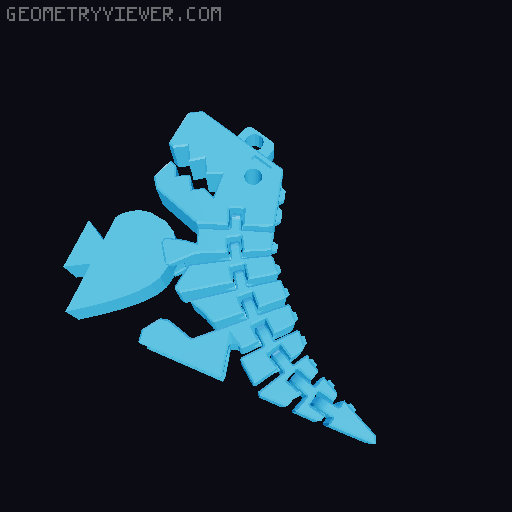 Flexi Rex Couple Keychain 3D model thumbnail