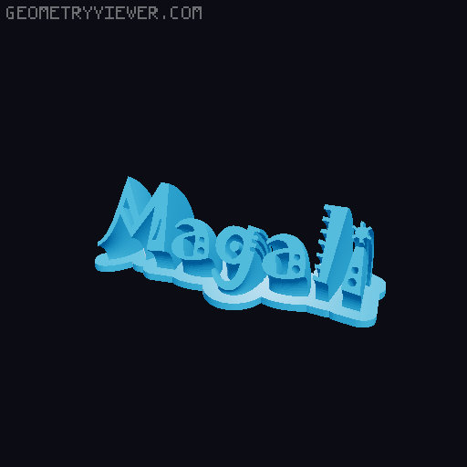 Sweeping crazy name tag 3D model thumbnail