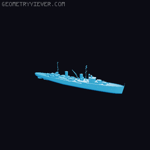 HMAS Sydney (II) 1:1000 scale 3D model thumbnail