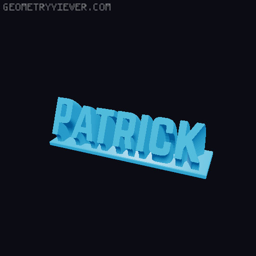 Sweeping Name Tag 3D model thumbnail