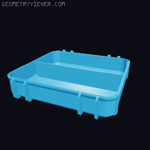 Pack of Tool Box Bases with Compartments 3D model thumbnail
