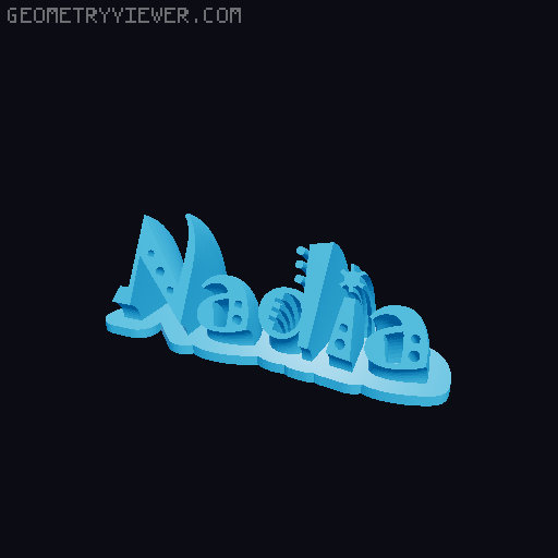 Sweeping crazy name tag 3D model thumbnail