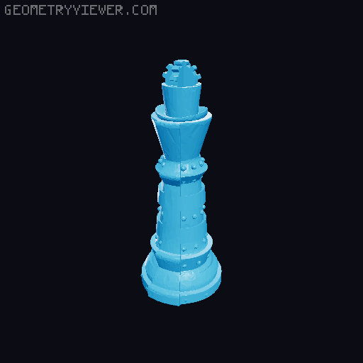 Steampunk Chess weighted 3D model thumbnail