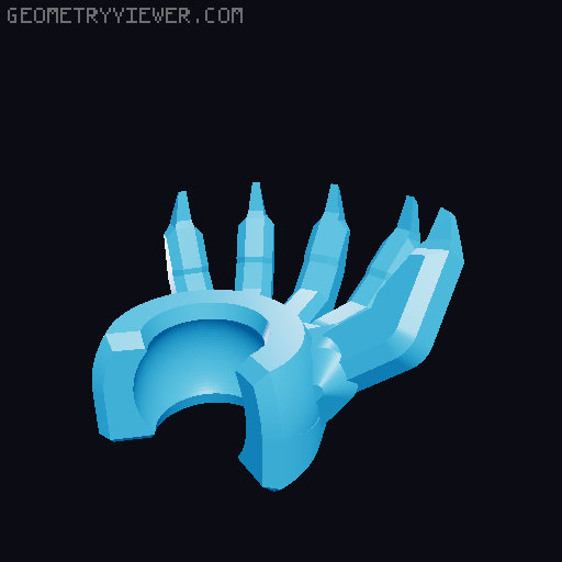 Fingertip Clawed Hand for Dummy 13 3D model thumbnail
