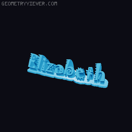 Sweeping crazy name tag 3D model thumbnail