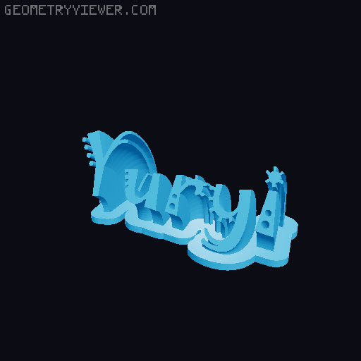 Sweeping crazy name tag 3D model thumbnail