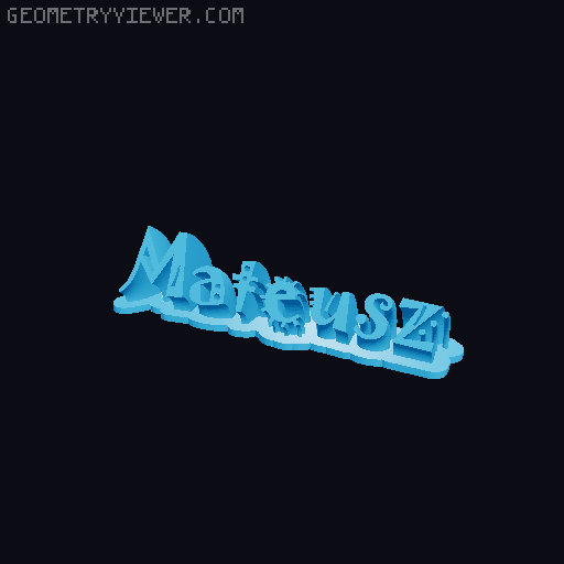 Sweeping crazy name tag 3D model thumbnail