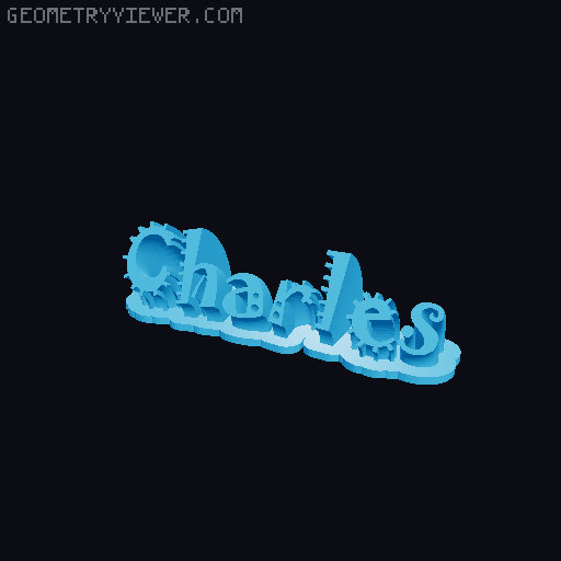 Sweeping crazy name tag 3D model thumbnail