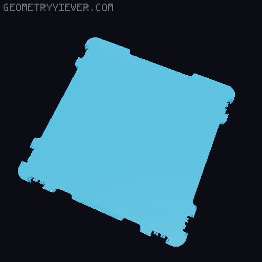 Gridfinity Storage Box - Flat/Smooth Lid 5x5 3D model thumbnail