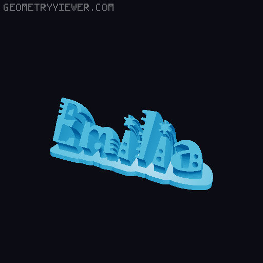 Sweeping crazy name tag 3D model thumbnail