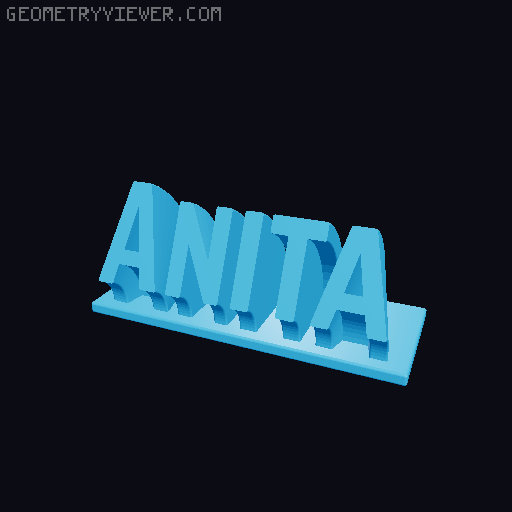 Sweeping Name Tag 3D model thumbnail