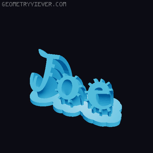 Sweeping crazy name tag 3D model thumbnail