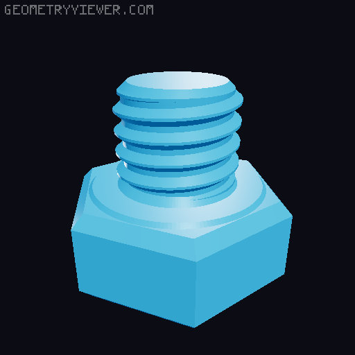 Hundreds of Metric Hex Screws Version 1: M2, M3, M4, M5, M6, M8, M10, M12, M14, M16, ... M48 3D model thumbnail