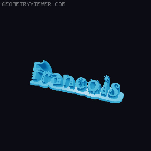Sweeping crazy name tag 3D model thumbnail