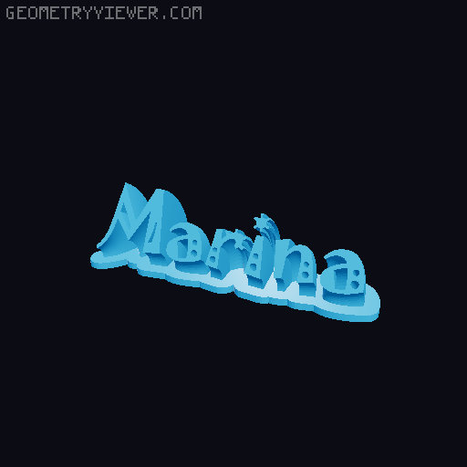 Sweeping crazy name tag 3D model thumbnail