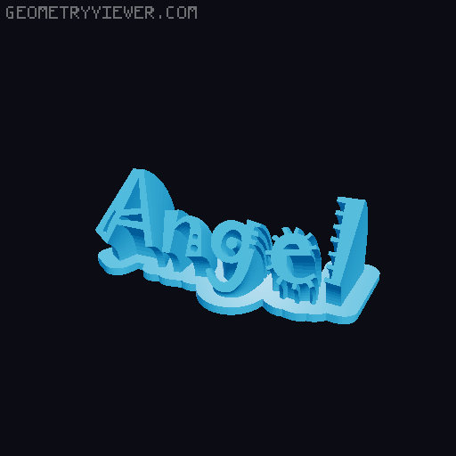 Sweeping crazy name tag 3D model thumbnail