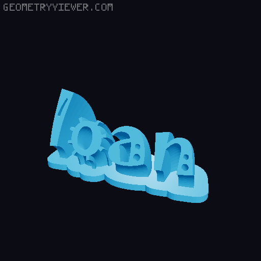 Sweeping crazy name tag 3D model thumbnail
