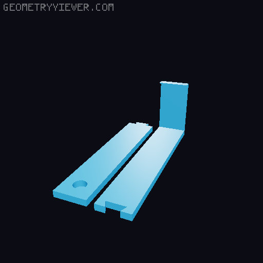 Gravity Broom Holder with door hanging hook 3D model thumbnail