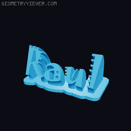 Sweeping crazy name tag 3D model thumbnail
