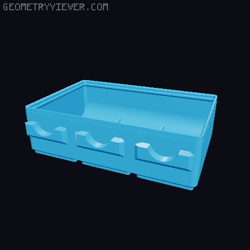 Parametric Gridfinity bins for GOEWS 3D model thumbnail