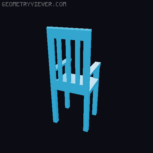lucky 13 chair 3D model thumbnail