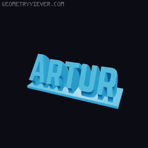 Sweeping Name Tag 3D model thumbnail