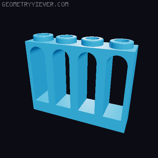 Piezas con Arcos Interiores 3D model thumbnail