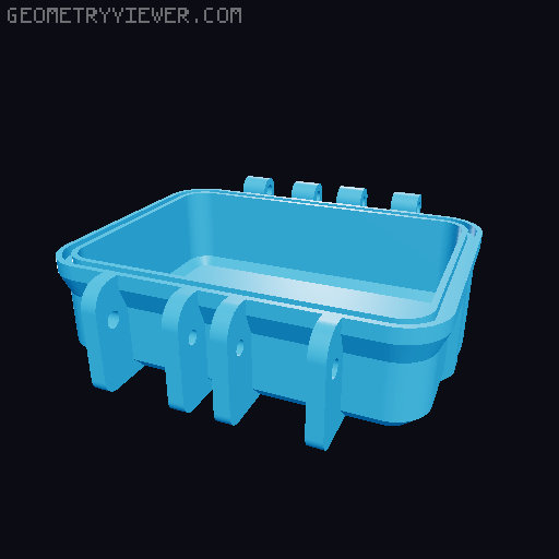 Stackable rugged box 3D model thumbnail
