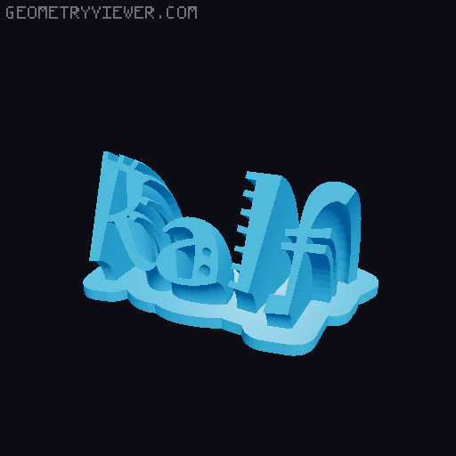 Sweeping crazy name tag 3D model thumbnail