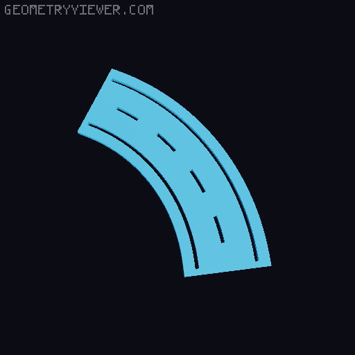 6mm modern roads 3D model thumbnail