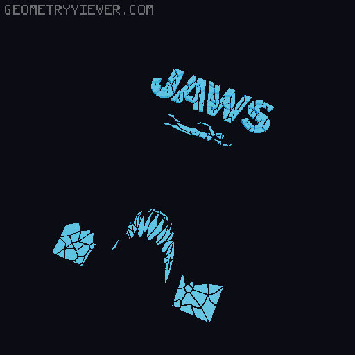 Stained Glass JAWS Movie Poster (BWRB - AMS) 3D model thumbnail