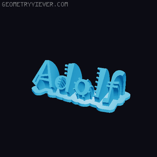 Sweeping crazy name tag 3D model thumbnail