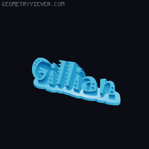 Sweeping crazy name tag 3D model thumbnail