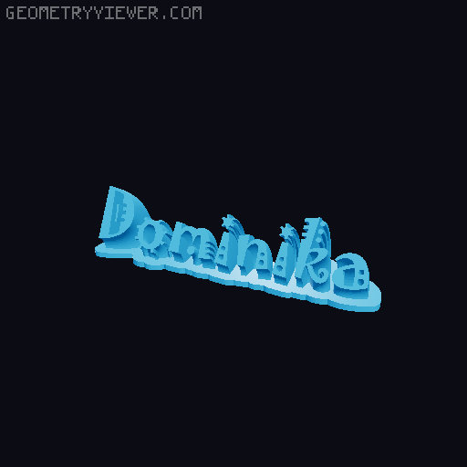 Sweeping crazy name tag 3D model thumbnail