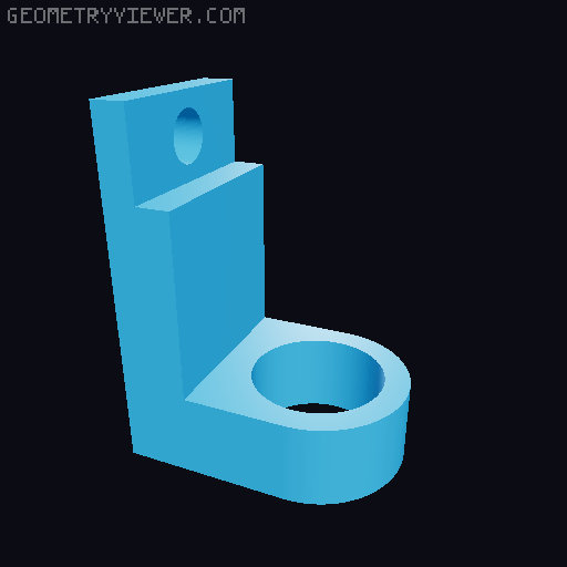 Perpendicular PCB mount for Tayda banana jack 3D model thumbnail