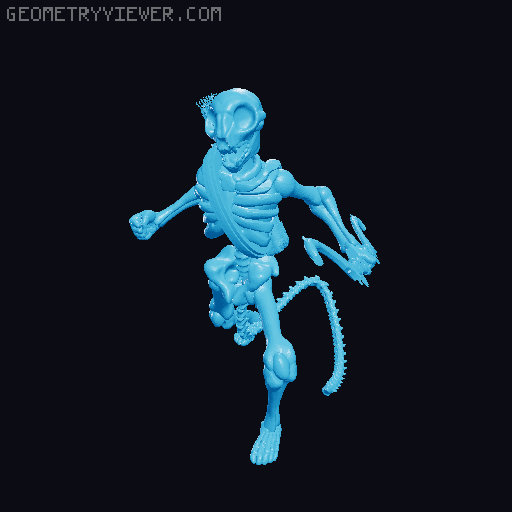 Cat Folk Skeleton Archer  3D model thumbnail