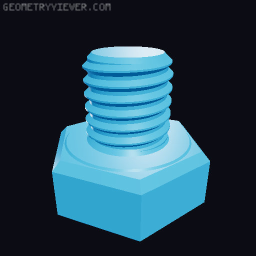 Hundreds of Metric Hex Screws Version 1: M2, M3, M4, M5, M6, M8, M10, M12, M14, M16, ... M48 3D model thumbnail