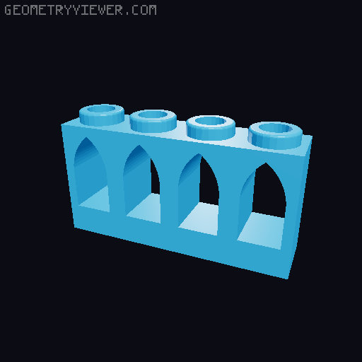 Piezas con Arcos Interiores 3D model thumbnail