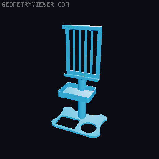 iPad Stand with trays and cup 3D model thumbnail
