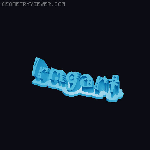 Sweeping crazy name tag 3D model thumbnail