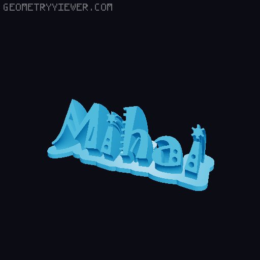 Sweeping crazy name tag 3D model thumbnail