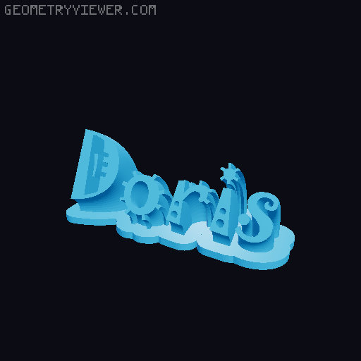 Sweeping crazy name tag 3D model thumbnail