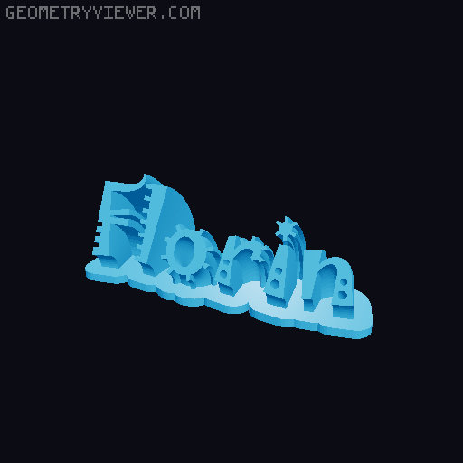 Sweeping crazy name tag 3D model thumbnail
