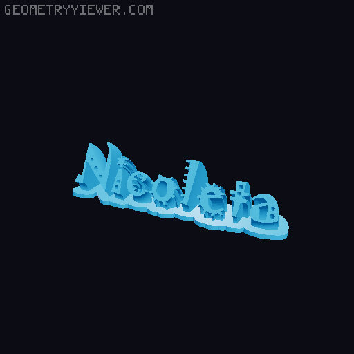 Sweeping crazy name tag 3D model thumbnail