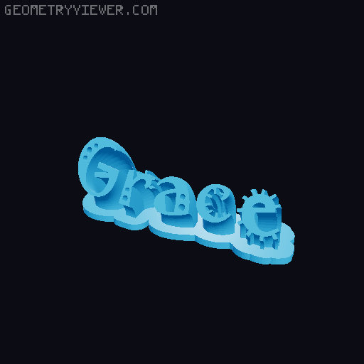 Sweeping crazy name tag 3D model thumbnail
