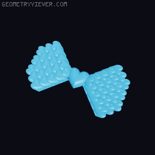 Heart bow tie 2 variants 3D model thumbnail