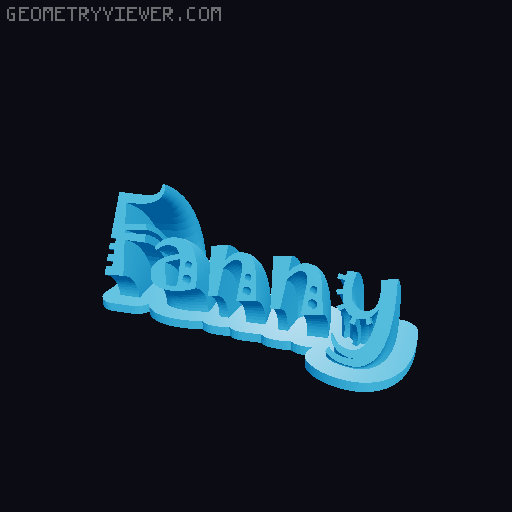 Sweeping crazy name tag 3D model thumbnail