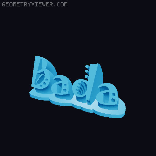 Sweeping crazy name tag 3D model thumbnail