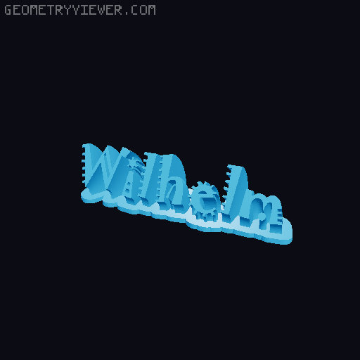 Sweeping crazy name tag 3D model thumbnail