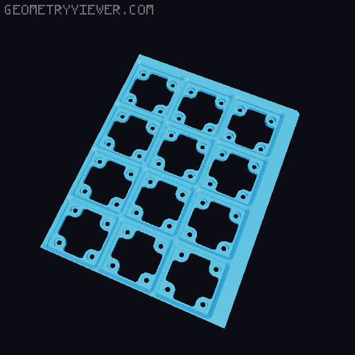 Gridfinity baseplates for Harbor Freight parts organizer - medium (cut) 3D model thumbnail